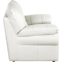 Canapé 2 Places En 100% Tout Cuir Italien Vachette OSATIS, Couleur Ivoire -Promos Chesteris Boutique canape 12326139