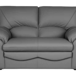 Canapé 2 Places En 100% Tout Cuir Italien Vachette OSATIS, Couleur Gris Foncé