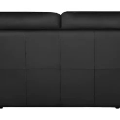 Canapé 2 Places En 100% Tout Cuir Italien Vachette OSATIS, Couleur Noir -Promos Chesteris Boutique canape 12326159