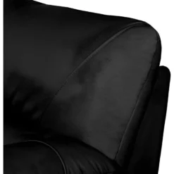 Canapé 2 Places En 100% Tout Cuir Italien Vachette OSATIS, Couleur Noir -Promos Chesteris Boutique canape 12326163