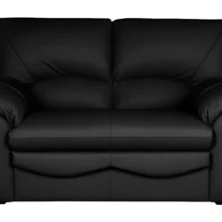 Canapé 2 Places En 100% Tout Cuir Italien Vachette OSATIS, Couleur Noir -Promos Chesteris Boutique canape 12326165