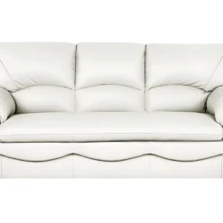 Canapé 3 Places En 100% Tout Cuir Italien Vachette OSATIS, Couleur Ivoire