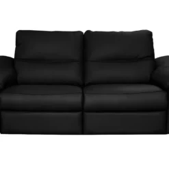 Canapé 2 Places En 100% Tout Cuir épais Italien Vachette HAMBOURG, Couleur Noir