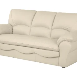 Canapé 3 Places En 100% Tout Cuir Italien Vachette OSATIS, Couleur Beige -Promos Chesteris Boutique canape 12328307