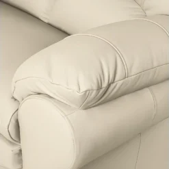 Canapé 3 Places En 100% Tout Cuir Italien Vachette OSATIS, Couleur Beige -Promos Chesteris Boutique canape 12328313