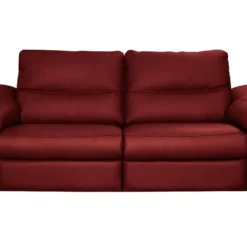 Canapé 3 Places En 100% Tout Cuir épais Italien Vachette HAMBOURG, Couleur Rouge Foncé