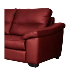 Canapé 3 Places En 100% Tout Cuir épais Italien Vachette HAMBOURG, Couleur Rouge Foncé -Promos Chesteris Boutique canape 12328321