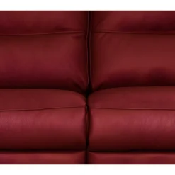 Canapé 3 Places En 100% Tout Cuir épais Italien Vachette HAMBOURG, Couleur Rouge Foncé -Promos Chesteris Boutique canape 12328323