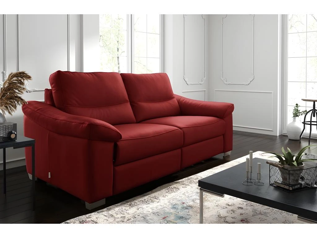 Canapé 2 Places En 100% Tout Cuir épais Italien Vachette HAMBOURG, Couleur Rouge Foncé 3 Canapé 2 Places En 100% Tout Cuir épais Italien Vachette HAMBOURG, Couleur Rouge Foncé – Image 3