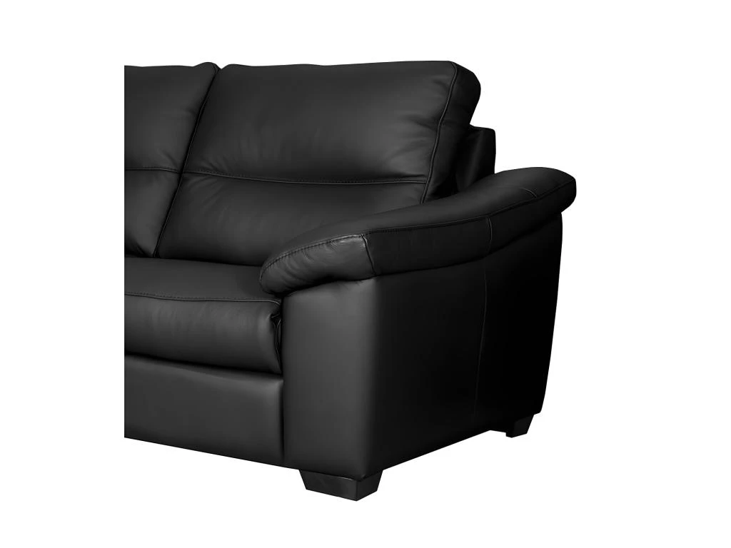 Canapé 3 Places En 100% Tout Cuir épais Italien Vachette HAMBOURG, Couleur Noir 4 Canapé 3 Places En 100% Tout Cuir épais Italien Vachette HAMBOURG, Couleur Noir – Image 4