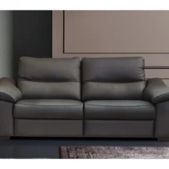 Canapé 3 Places En 100% Tout Cuir épais Italien Vachette HAMBOURG, Couleur Anthracite