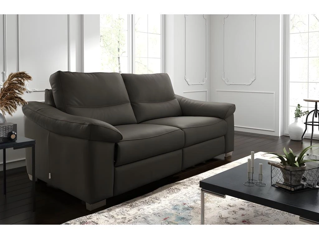 Canapé 3 Places En 100% Tout Cuir épais Italien Vachette HAMBOURG, Couleur Anthracite 4 Canapé 3 Places En 100% Tout Cuir épais Italien Vachette HAMBOURG, Couleur Anthracite – Image 4