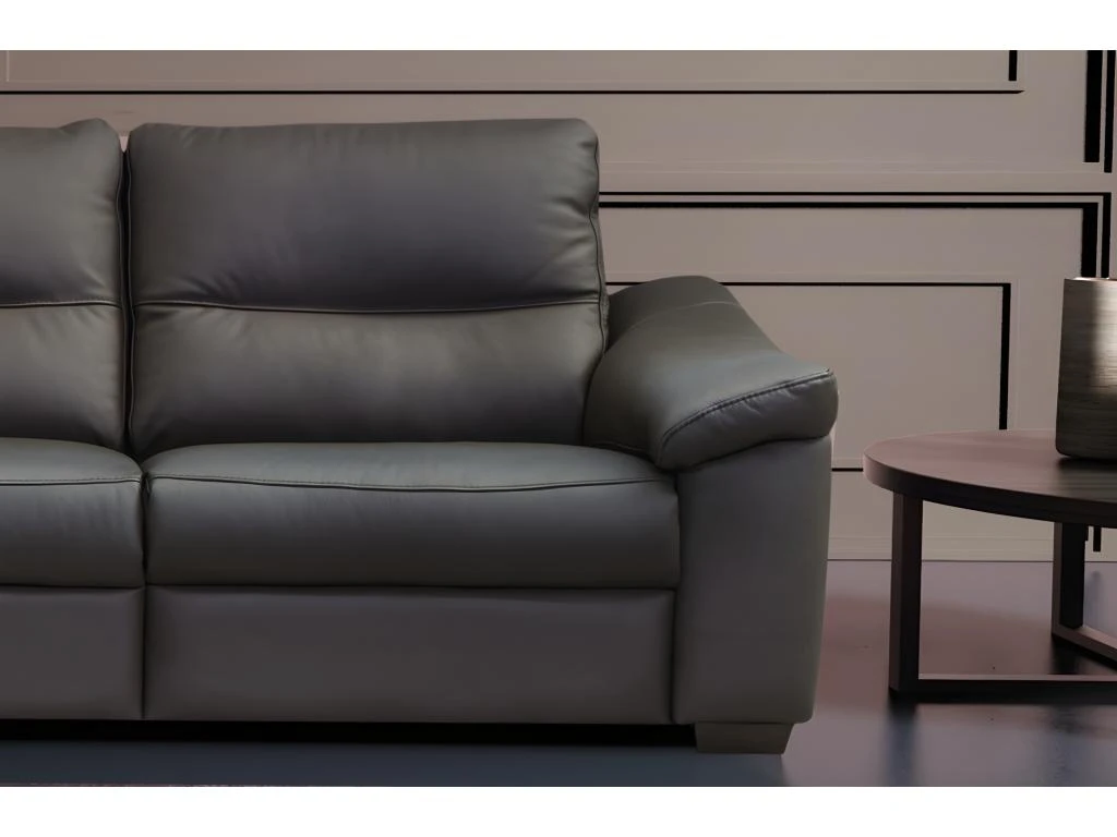 Canapé 3 Places En 100% Tout Cuir épais Italien Vachette HAMBOURG, Couleur Anthracite 5 Canapé 3 Places En 100% Tout Cuir épais Italien Vachette HAMBOURG, Couleur Anthracite – Image 5