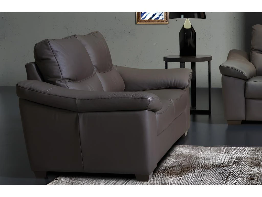 Canapé 3 Places En 100% Tout Cuir épais Italien Vachette HAMBOURG, Couleur Anthracite 7 Canapé 3 Places En 100% Tout Cuir épais Italien Vachette HAMBOURG, Couleur Anthracite – Image 7