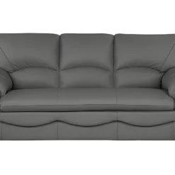 Canapé 3 Places En 100% Tout Cuir Italien Vachette OSATIS, Couleur Gris Foncé