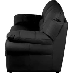 Canapé 3 Places En 100% Tout Cuir Italien Vachette OSATIS, Couleur Noir -Promos Chesteris Boutique canape 12328393