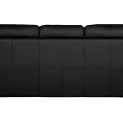 Canapé 3 Places En 100% Tout Cuir Italien Vachette OSATIS, Couleur Noir -Promos Chesteris Boutique canape 12328395