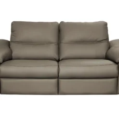 Canapé 2 Places En 100% Tout Cuir épais Italien Vachette HAMBOURG, Couleur Taupe