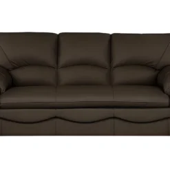 Canapé 3 Places En 100% Tout Cuir Italien Vachette OSATIS, Couleur Chocolat