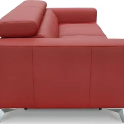 Canapé 3 Places Convertible En Cuir Italien De Luxe MOVIDA, Rouge Foncé -Promos Chesteris Boutique canape 12328685