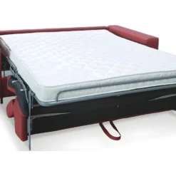 Canapé 3 Places Convertible En Cuir Italien De Luxe MOVIDA, Rouge Foncé -Promos Chesteris Boutique canape 12328689