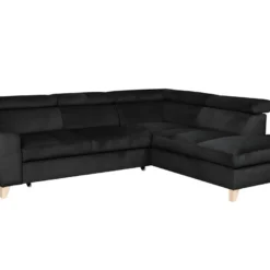 Canapé D'angle Convertible En Tissu Luxe 5 Places, ASTERIA Noir, Angle Droit 9 Canapé D'angle Convertible En Tissu Luxe 5 Places, ASTERIA Noir, Angle Droit -Promos Chesteris Boutique canape 12331927