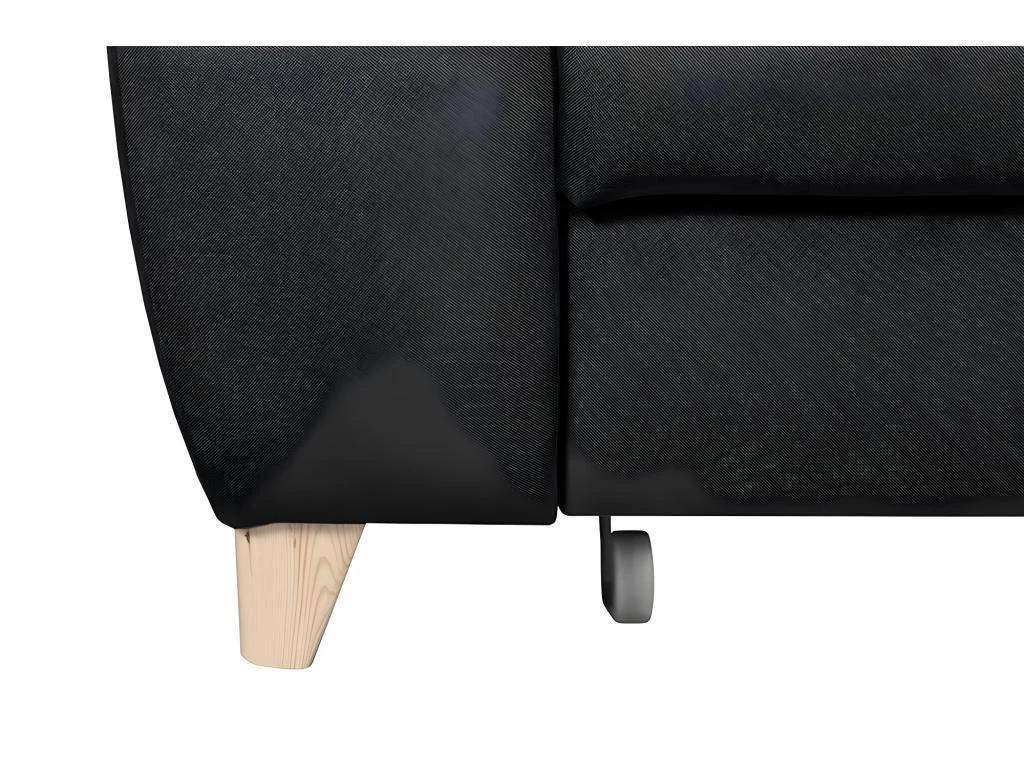 Canapé D'angle Convertible En Tissu Luxe 5 Places, ASTERIA Noir, Angle Droit 5 Canapé D'angle Convertible En Tissu Luxe 5 Places, ASTERIA Noir, Angle Droit – Image 5