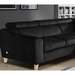 Canapé D'angle En Tissu Luxe 5 Places, ASHLEY, Noir, Angle Droit (vu De Face) -Promos Chesteris Boutique canape 12340645