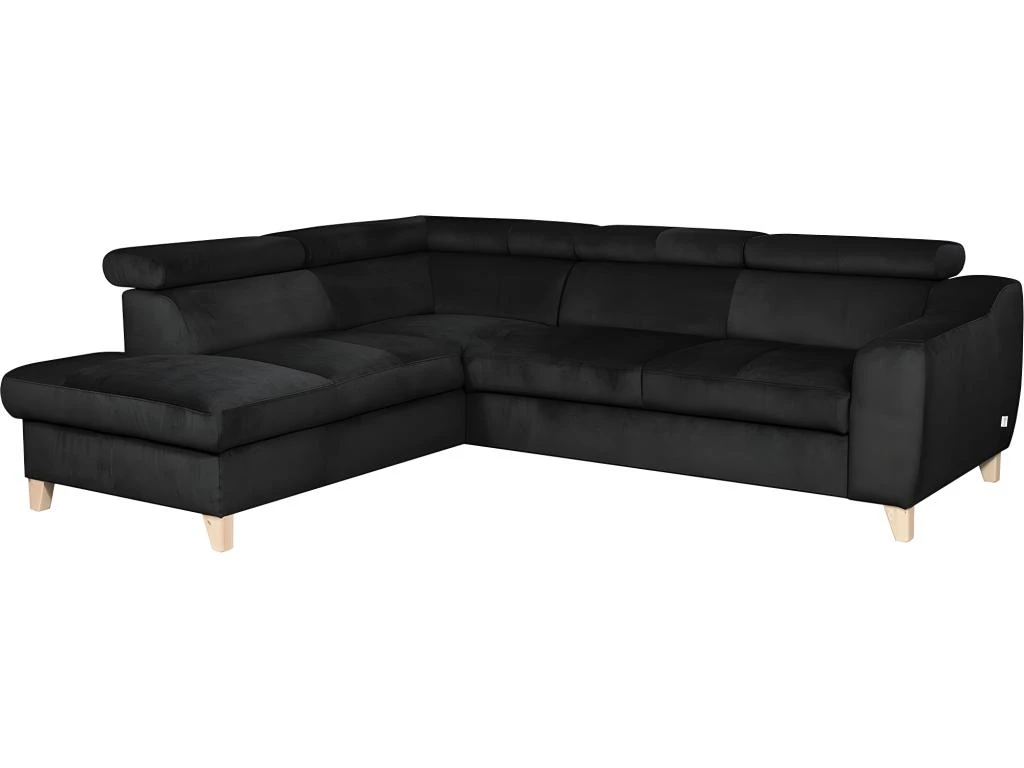 Canapé D'angle En Tissu Luxe 5 Places, ASHLEY, Noir, Angle Gauche (vu De Face) 2 Canapé D'angle En Tissu Luxe 5 Places, ASHLEY, Noir, Angle Gauche (vu De Face) – Image 2