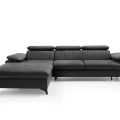 Canapé D'angle Gauche Convertible En Velours Gris Anthracite SAMARA De Pascal Morabito -Promos Chesteris Boutique canape 12344525