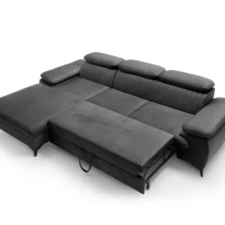 Canapé D'angle Gauche Convertible En Velours Gris Anthracite SAMARA De Pascal Morabito -Promos Chesteris Boutique canape 12344527