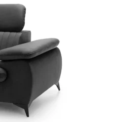 Canapé D'angle Gauche Convertible En Velours Gris Anthracite SAMARA De Pascal Morabito -Promos Chesteris Boutique canape 12344531