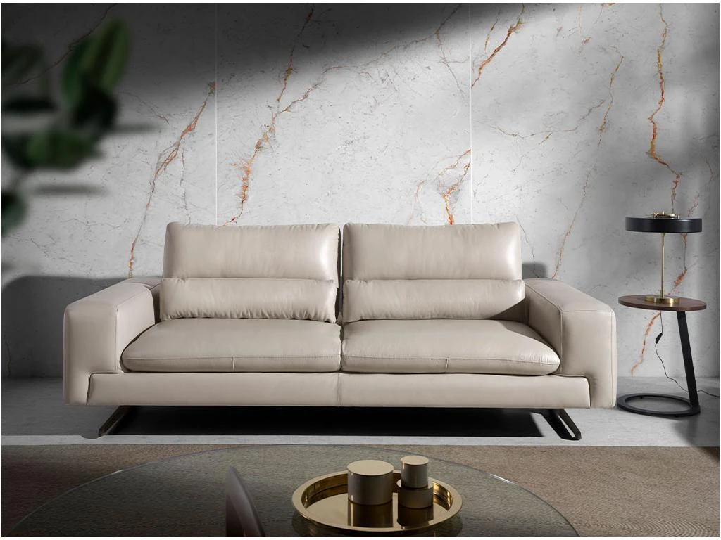 Canapé 3 Places En Cuir Et Acier Noir 6142 ANGEL CERDA 1 Canapé 3 Places En Cuir Et Acier Noir 6142 ANGEL CERDA