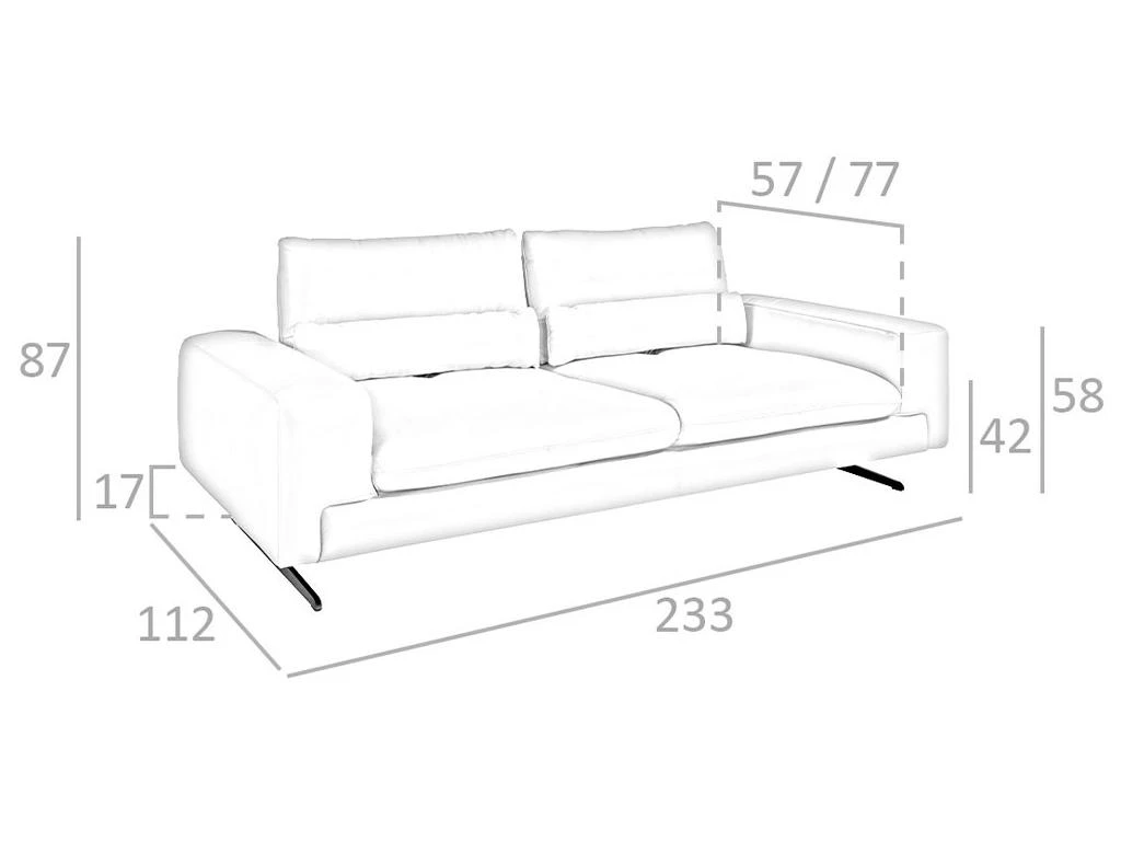 Canapé 3 Places En Cuir Et Acier Noir 6142 ANGEL CERDA 9 Canapé 3 Places En Cuir Et Acier Noir 6142 ANGEL CERDA – Image 9