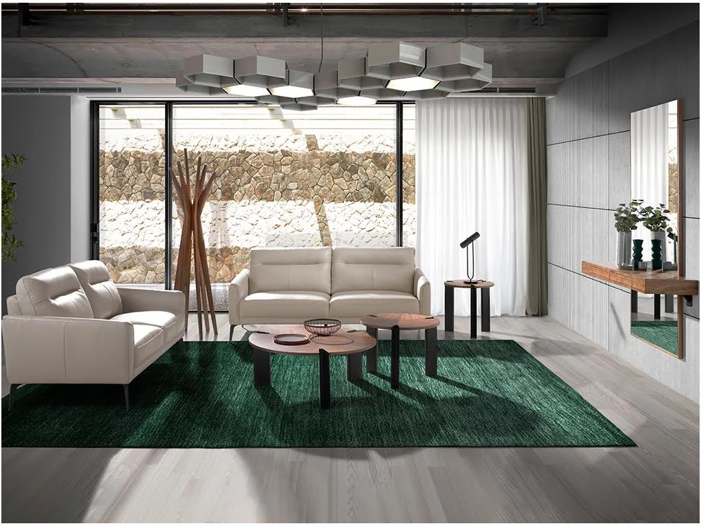 Canapé 2 Places En Cuir Gris Et Acier 6137 ANGEL CERDA 4 Canapé 2 Places En Cuir Gris Et Acier 6137 ANGEL CERDA – Image 4