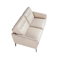 Canapé 2 Places En Cuir Gris Et Acier 6137 ANGEL CERDA 12 Canapé 2 Places En Cuir Gris Et Acier 6137 ANGEL CERDA -Promos Chesteris Boutique canape 12386199