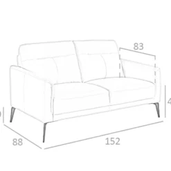 Canapé 2 Places En Cuir Gris Et Acier 6137 ANGEL CERDA 15 Canapé 2 Places En Cuir Gris Et Acier 6137 ANGEL CERDA -Promos Chesteris Boutique canape 12386205