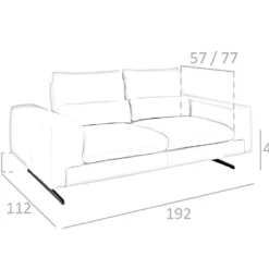 Canapé 2 Places En Cuir Et Acier Noir 6141 ANGEL CERDA -Promos Chesteris Boutique canape 12386265