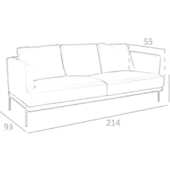 Canapé 3 Places En Cuir Et Acier 6171 ANGEL CERDA -Promos Chesteris Boutique canape 12386303