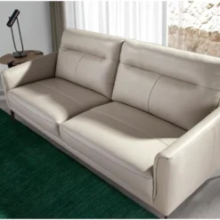 Canapé 3 Places En Cuir Gris Et Acier 6138 ANGEL CERDA -Promos Chesteris Boutique canape 12386317