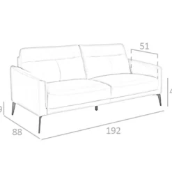 Canapé 3 Places En Cuir Gris Et Acier 6138 ANGEL CERDA -Promos Chesteris Boutique canape 12386319