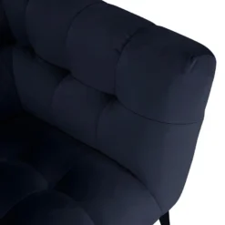 Canapé 2 Places Velours Bleu Nuit Capitonné Et Piètement Métal - BRIO -Promos Chesteris Boutique canape 12405779