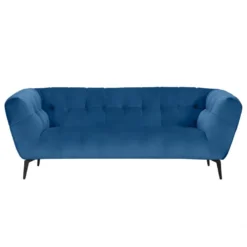 Canapé 2 Places Velours Bleu Capitonné Et Piètement Métal Noir - BRIO 7 Canapé 2 Places Velours Bleu Capitonné Et Piètement Métal Noir - BRIO -Promos Chesteris Boutique canape 12405797