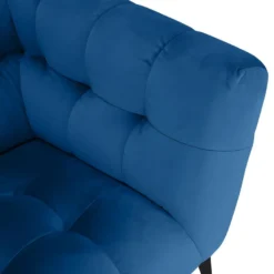 Canapé 2 Places Velours Bleu Capitonné Et Piètement Métal Noir - BRIO 8 Canapé 2 Places Velours Bleu Capitonné Et Piètement Métal Noir - BRIO -Promos Chesteris Boutique canape 12405799