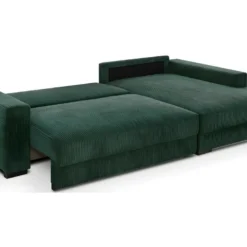 Canapé D'angle à Droite Convertible 3 Places Avec Coffre En Velours Côtelé Vert Foncé - Arty 8 Canapé D'angle à Droite Convertible 3 Places Avec Coffre En Velours Côtelé Vert Foncé - Arty -Promos Chesteris Boutique canape 12407395
