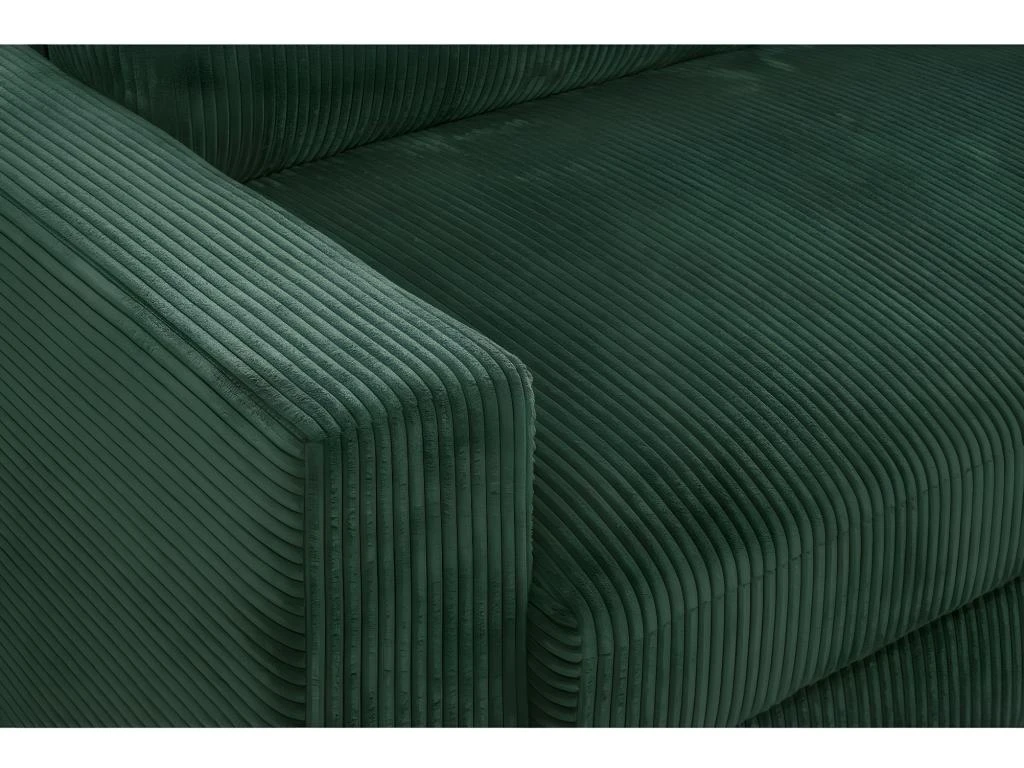 Canapé D'angle à Droite Convertible 3 Places Avec Coffre En Velours Côtelé Vert Foncé - Arty 5 Canapé D'angle à Droite Convertible 3 Places Avec Coffre En Velours Côtelé Vert Foncé - Arty – Image 5