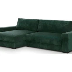 Canapé D'angle à Gauche Convertible 3 Places Avec Coffre En Velours Côtelé Vert Foncé - Arty -Promos Chesteris Boutique canape 12407413