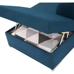 Canapé D'angle Convertible Panoramique 5 Places - Tissu Malmo Bleu Marine - DAYTONA -Promos Chesteris Boutique canape 12408661