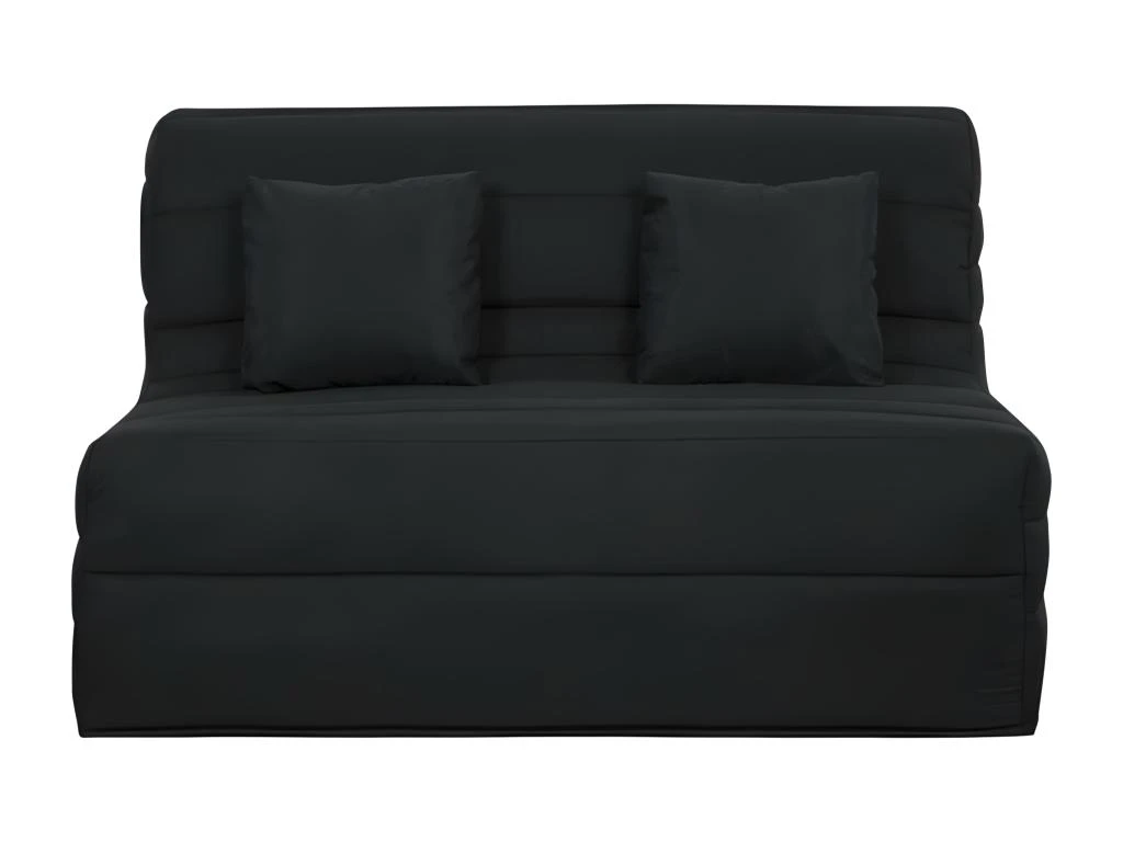DUNLOPILLO Banquette BZ - Tissu Noir + 2 Coussins Noir - L 140 X P 99 X H 98 Cm - Made In France - ALICE 1 DUNLOPILLO Banquette BZ - Tissu Noir + 2 Coussins Noir - L 140 X P 99 X H 98 Cm - Made In France - ALICE