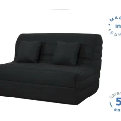 DUNLOPILLO Banquette BZ - Tissu Noir + 2 Coussins Noir - L 140 X P 99 X H 98 Cm - Made In France - ALICE 7 DUNLOPILLO Banquette BZ - Tissu Noir + 2 Coussins Noir - L 140 X P 99 X H 98 Cm - Made In France - ALICE -Promos Chesteris Boutique canape 12497677